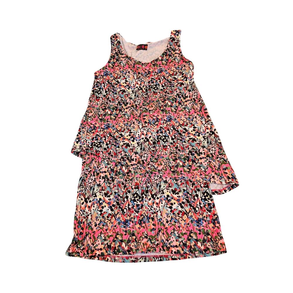 ISLE by Melin Kozan Womens Sleeveless Layered Dress Abstract Print Size Small